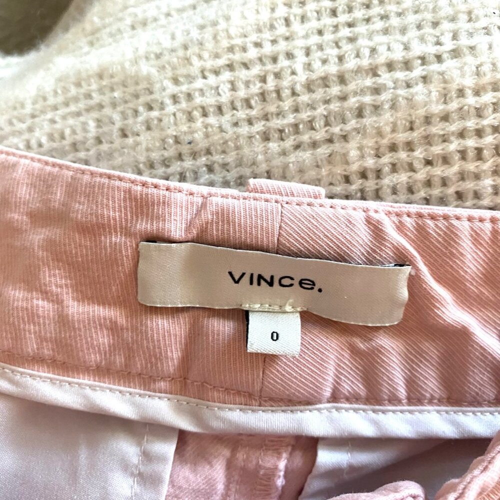 Vince Washed Cotton Low Rise Straight Leg Ankle Cropped Chino Pants Rose Pink - Picture 7 of 9